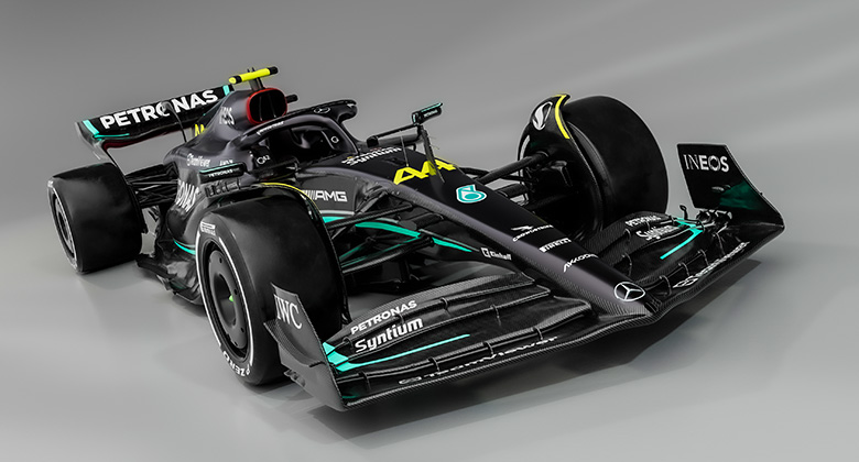 Einhell logo on Mercedes AMG Petronas F1 car