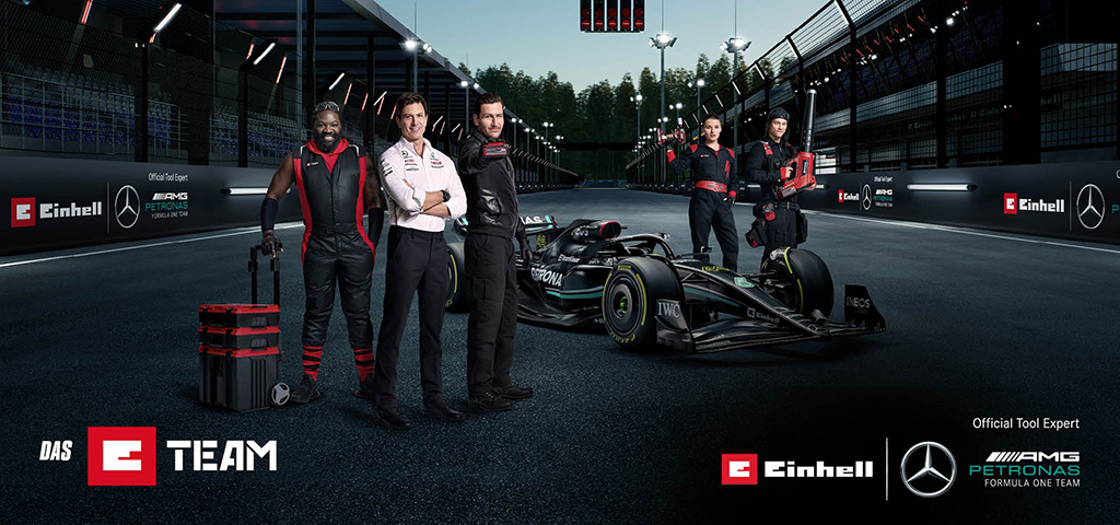 The E-Team with Mercedes AMG Petronas F1 car